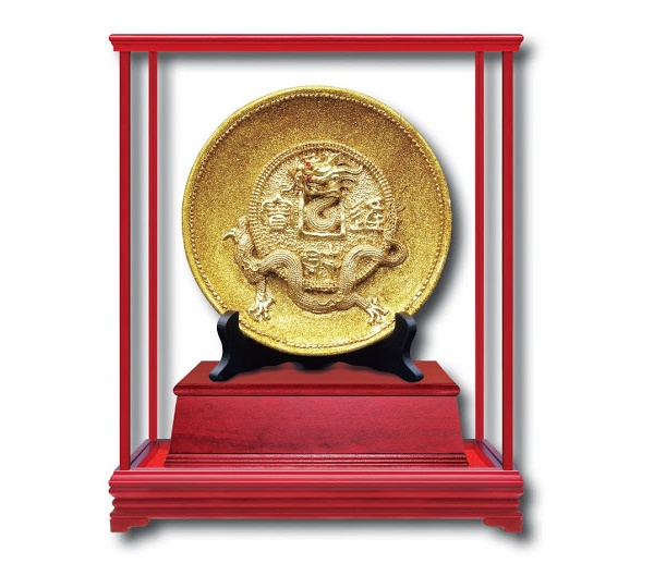 金寶財龍-金雕畫,金雕畫藝品,櫥窗藝品