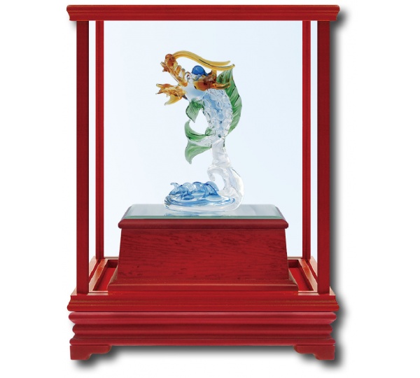 手工創作琉璃-獨占鰲頭,櫥窗藝品,冷彩陶藝品,彩繪藝品,琉璃藝品,開運藝品