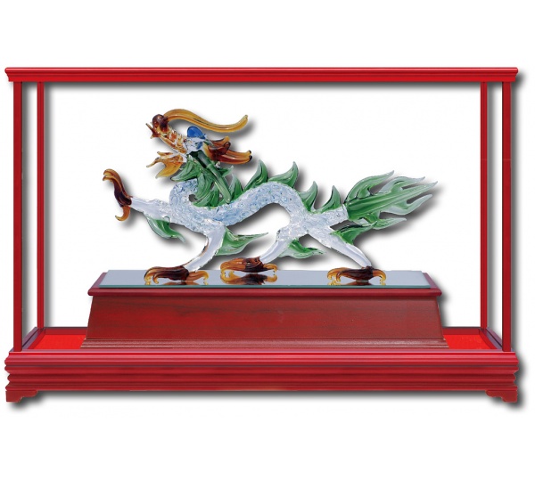 手工創作琉璃-大祥龍獻瑞,琉璃藝品,櫥窗藝品,藝品台中,藝品批發