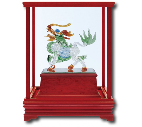 手工創作琉璃-麒麟獻瑞,櫥窗藝品,藝品,琉璃藝品,開運藝品