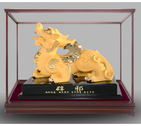 富貴辟邪絨沙金藝品,櫥窗藝品,招財擺飾
