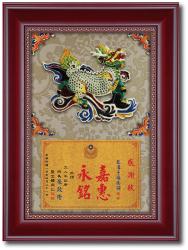 彩繪獎牌麒麟獻瑞,獎牌,彩陶獎牌,彩繪雕塑獎牌,獎牌訂製,木質獎牌