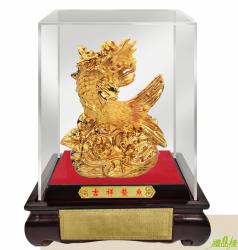 吉祥鰲魚絨沙金藝品,沙金藝品,立體金箔藝品,造型藝品,漆線雕藝品,金雕藝品