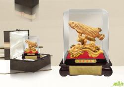 富貴金魚絨沙金藝品,沙金藝品,立體金箔藝品,金雕藝品