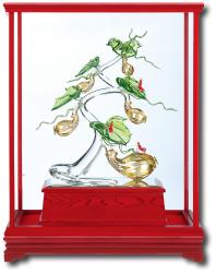 手工琉璃-五福臨門,櫥窗藝品,琉璃禮品,藝品台中,藝品批發,琉璃藝品,開運藝品