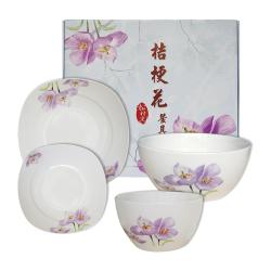桔梗花餐具四件套