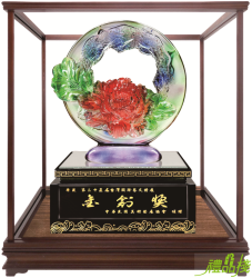 花開富貴櫥窗藝品,水琉璃藝品,櫥窗藝品,藝品台中,開運招財藝品,禮品棧藝品