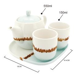 手繪雙色茶具組,泡茶茶具組,陶瓷茶具組,日式茶具組,茶具組推薦,泡茶組,茶具組禮盒