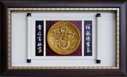 金雕獎牌,立體金箔獎牌賀匾,立體金箔畫掛飾,漆線雕獎牌