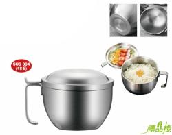 不鏽鋼雙層隔熱碗附鋼蓋,泡麵碗,露營碗,保鮮碗,露營碗盤組,不銹鋼餐具,點心碗,不銹鋼雙層隔熱碗
