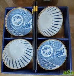 四入唐碗合金筷組,日式碗,飯碗,餐廚用品,餐碗