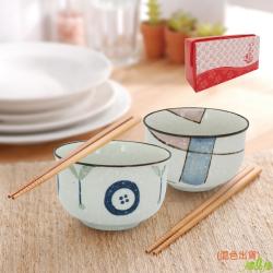 手造反口碗2碗2筷,餐盤組,餐具組,餐碗組,碗盤餐具